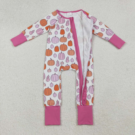 Colorful pumpkin toddle baby long sleeve romper