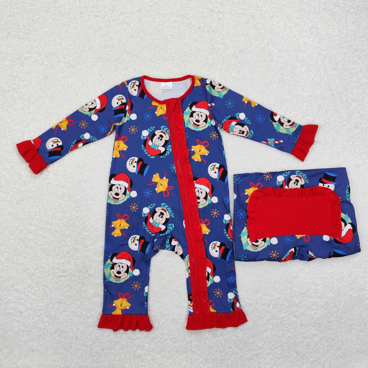 toddle baby girl christmas blue cartoon zip romper