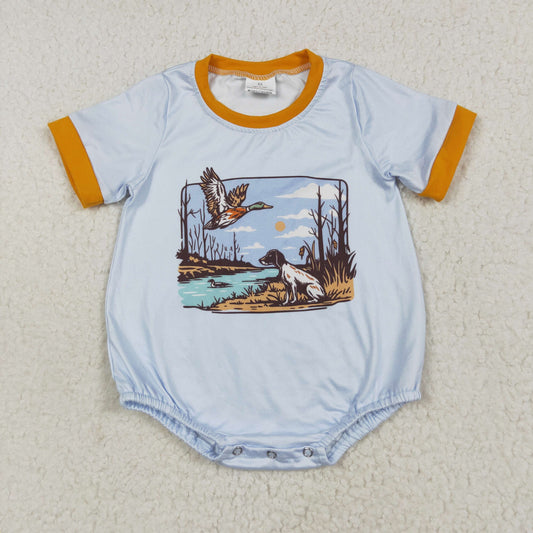 Toddle baby boy dog duck romper