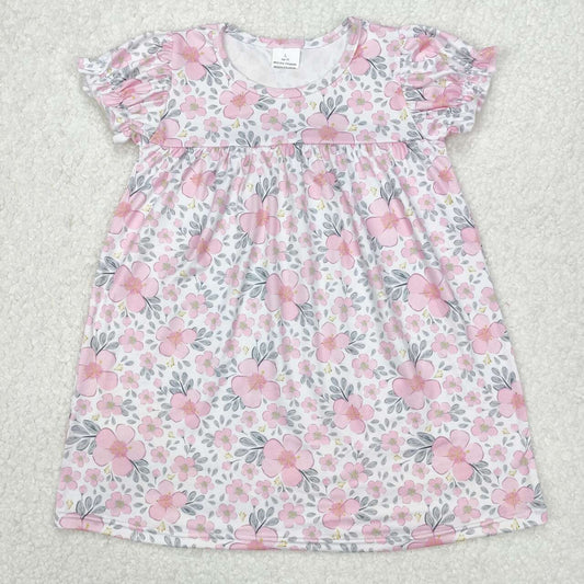 Toddle baby girls pink flower summer dress