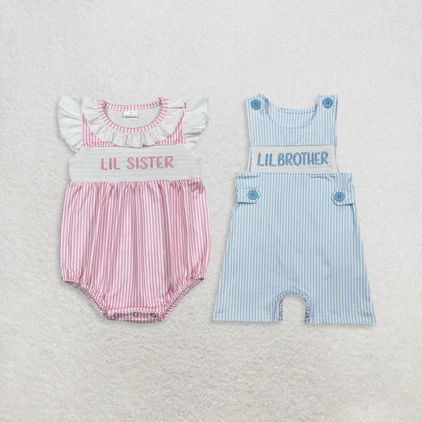 Little sister toddle baby girl summer smocked romper preorder