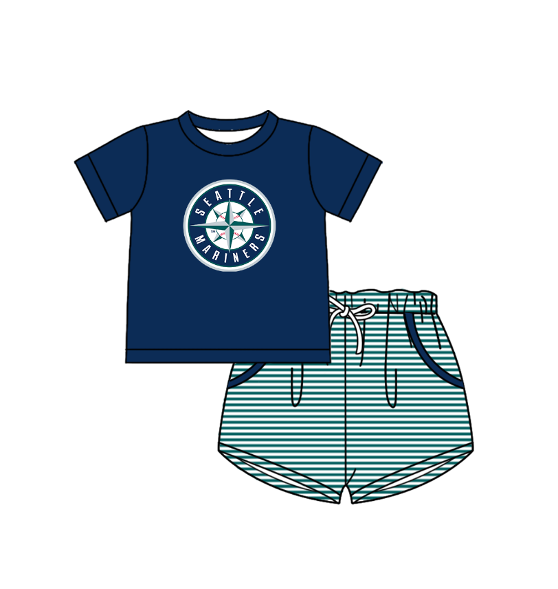 Custom team  top matching shorts boy summer outfit