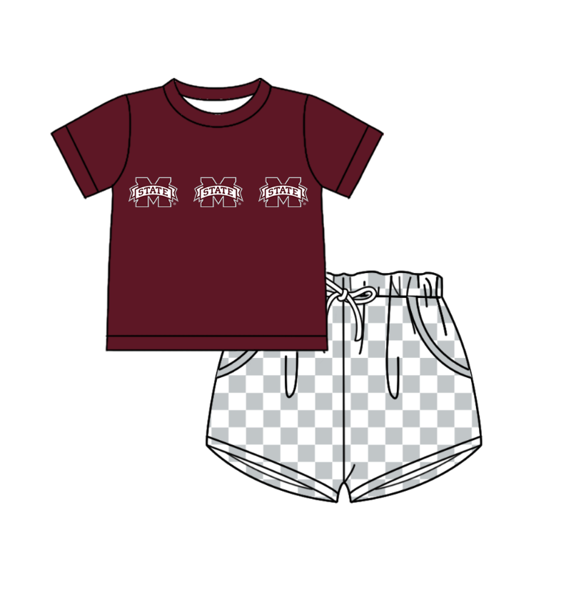 Custom team top matching shorts boy summer outfit