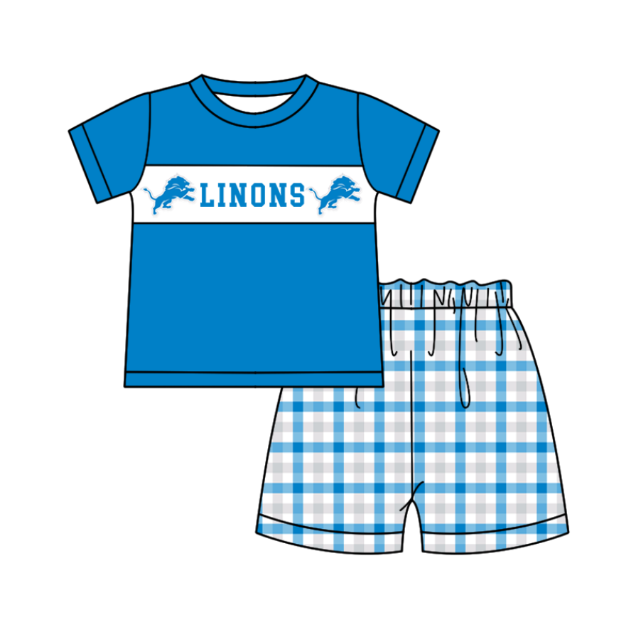 Custom team top matching shorts boy summer outfit