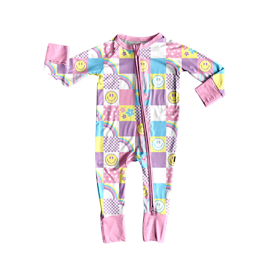 Toddle kids smile face design long sleeve romper
