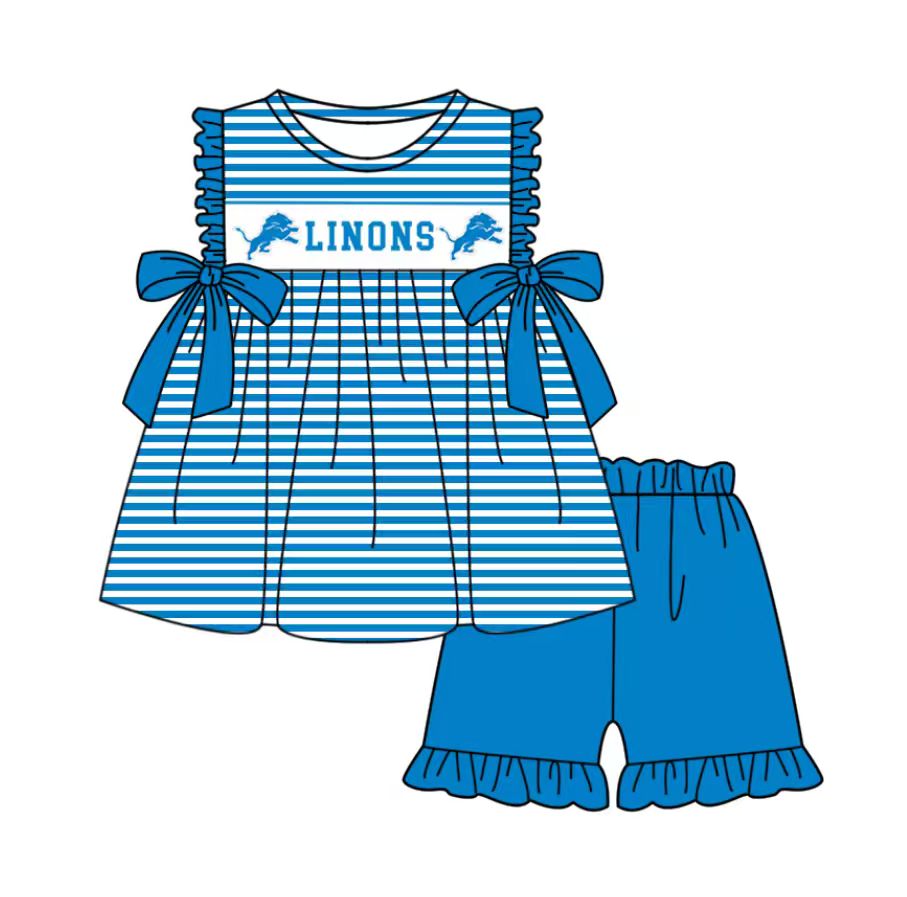 Custom team top matching shorts girl summer outfit