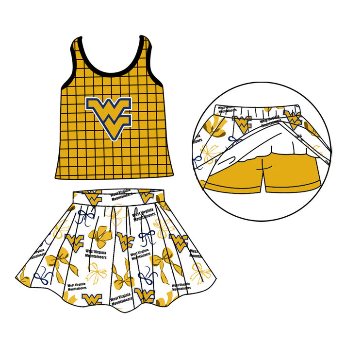 Custom team top matching skorts girl summer outfit