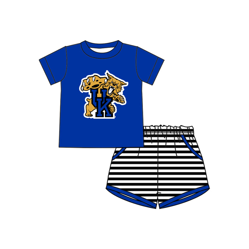 Custom uk team top matching shorts boy summer outfit