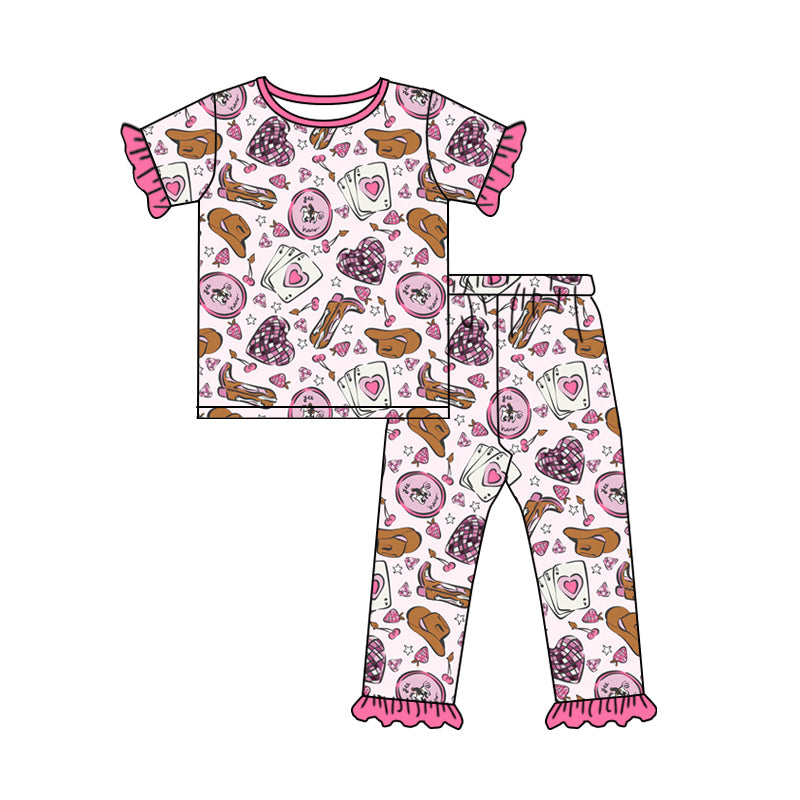 Valentines design kids pajama set wholesal factory price