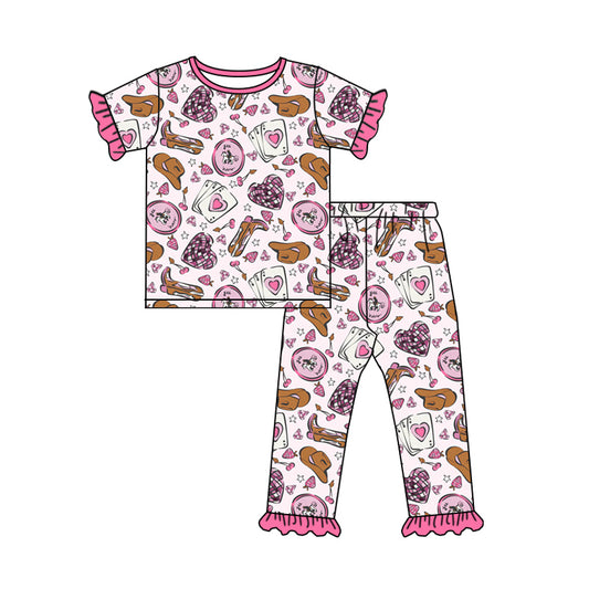 Valentines design kids pajama set wholesal factory price