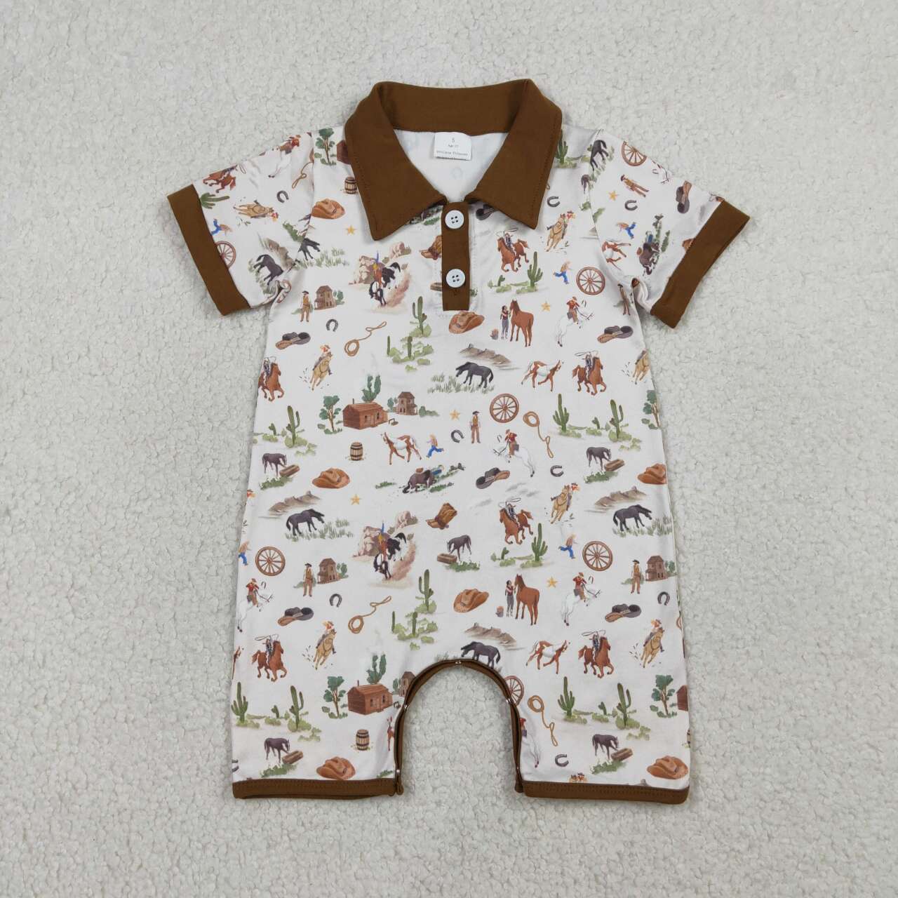 USA SHOP Western cowboy design baby short sleeve romper
