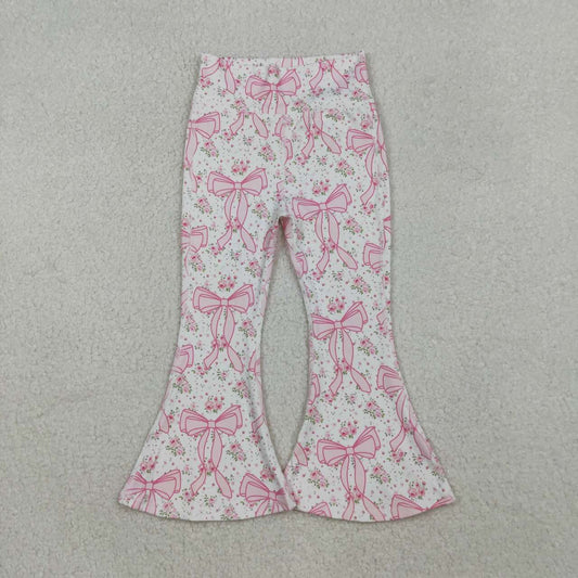 Baby Girls Pink Bow Yoga Pants