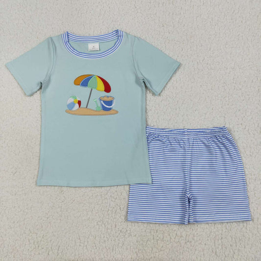 Beach wear boy embroidery summer outfit