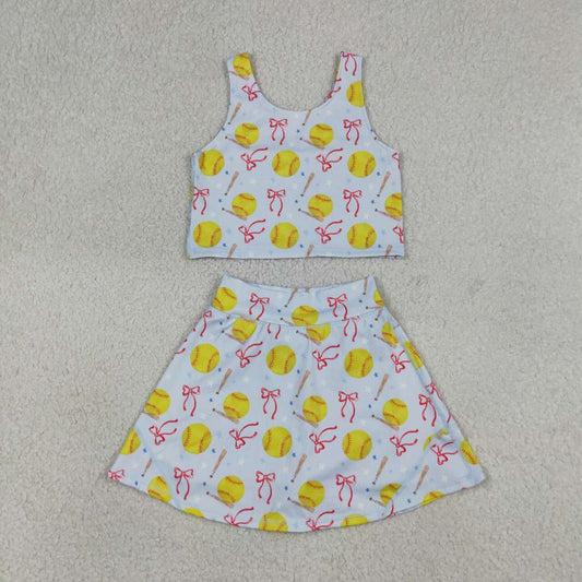 Softball design girls summer yoga dress