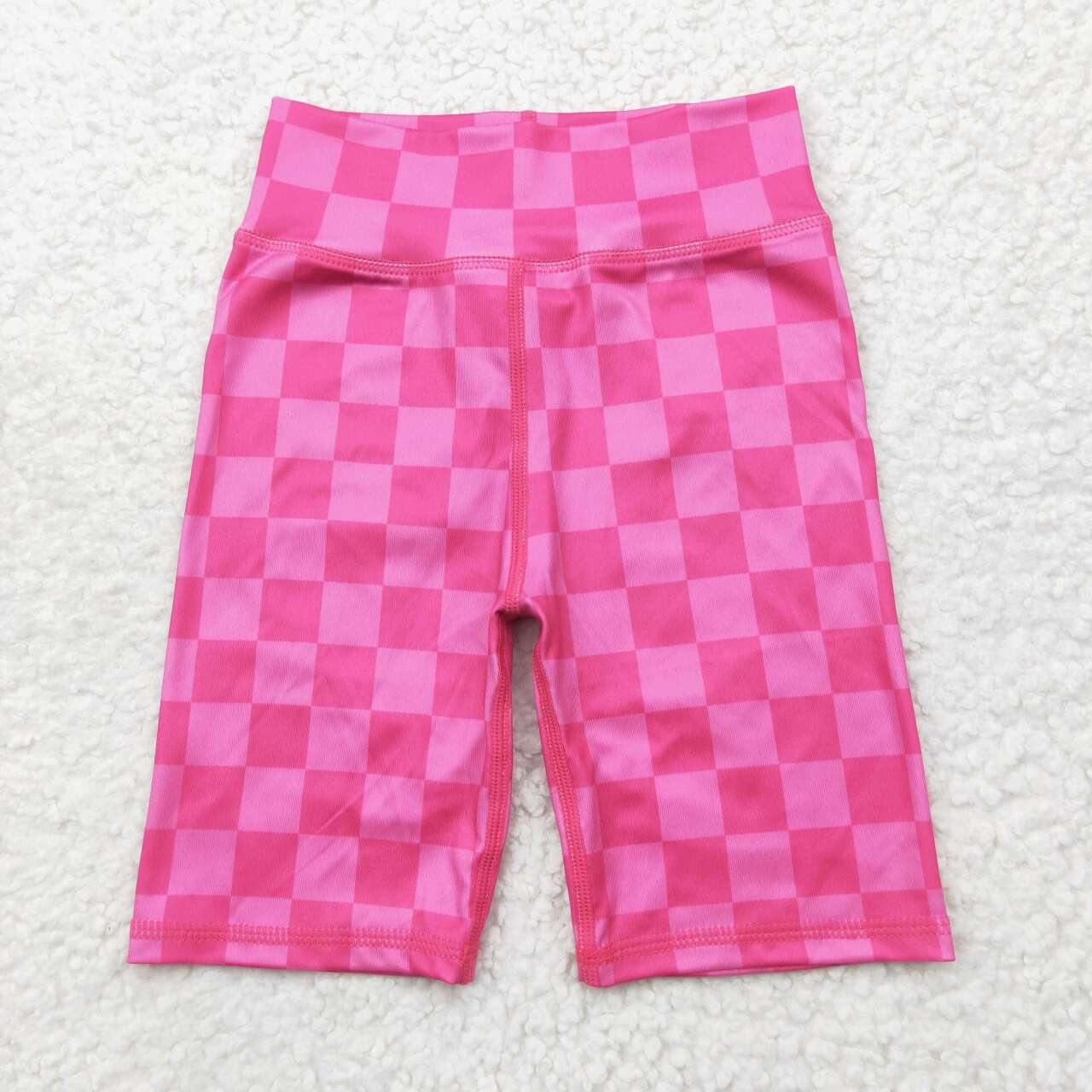 Toddle baby girls hot pink checkered summer biking shorts