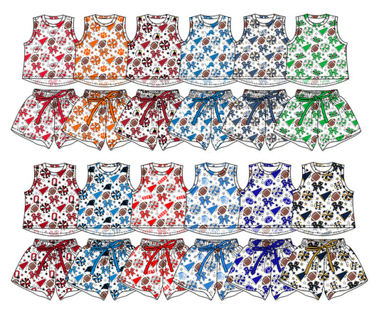 Toddle girls wholesale custom team design Baby Girls Stars Bows Vests Top Short Yoga Active Clothes Set