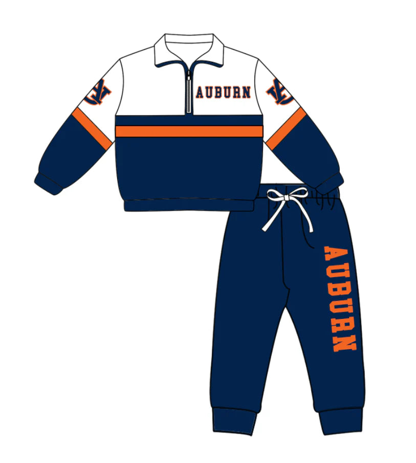 Kids long sleeve team pullover top matching pants outfit wholesal factory price
