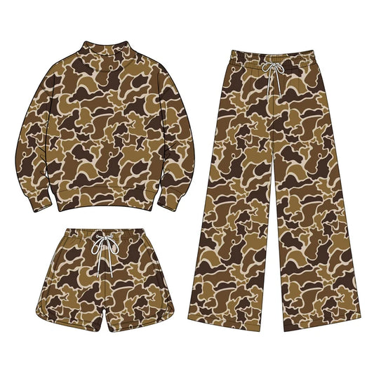 Toddle kids girls custom camo design long sleeve matching outfit