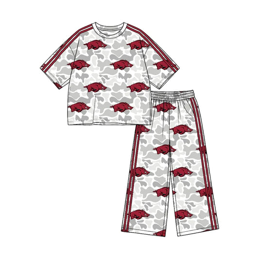 Toddle kids custom arkansas team design girl long sleeve clothes wholesale price