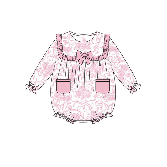 toddle baby pink bow romper wholesale factory price