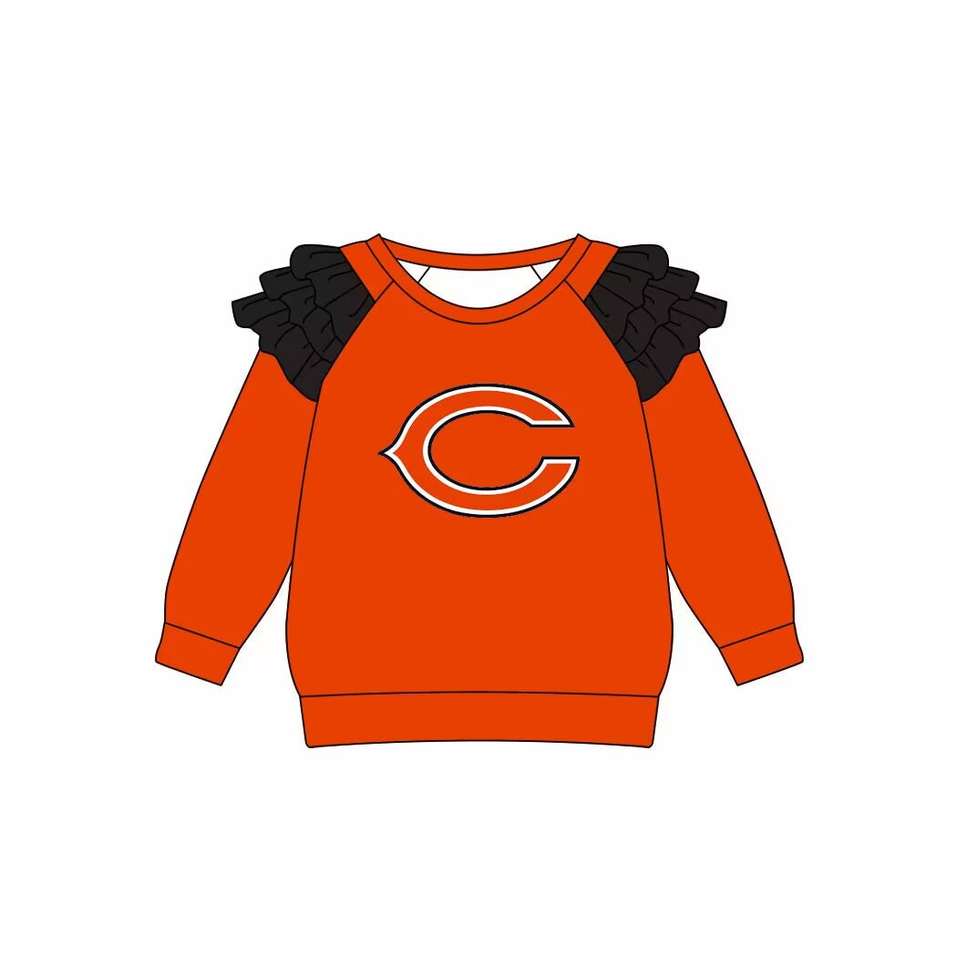 baby girl long sleeve custom team top