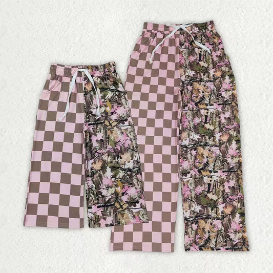Mommy and me plaid camo print milk silk leggings