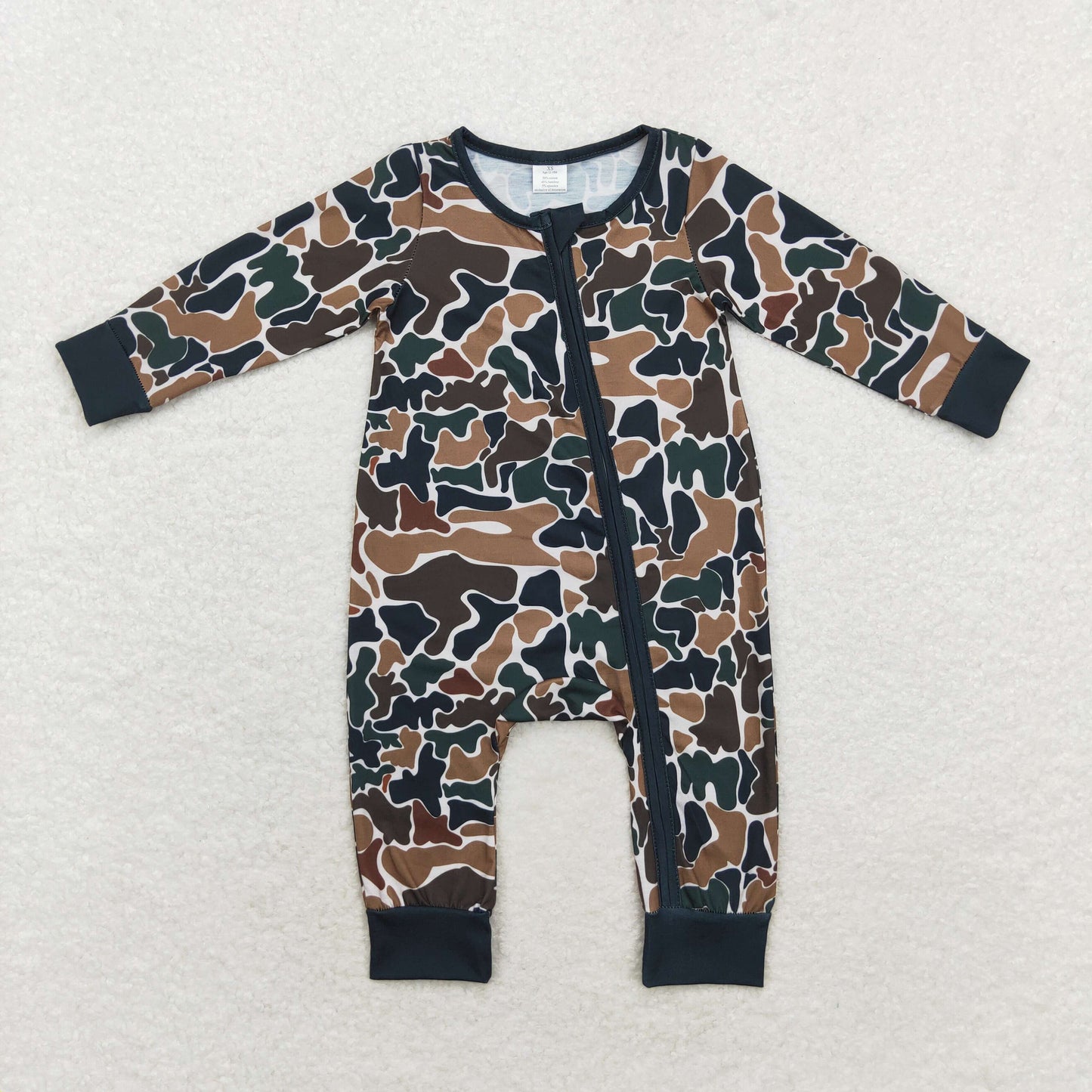 baby boy outfit green black brown camo matching bamboo clothes