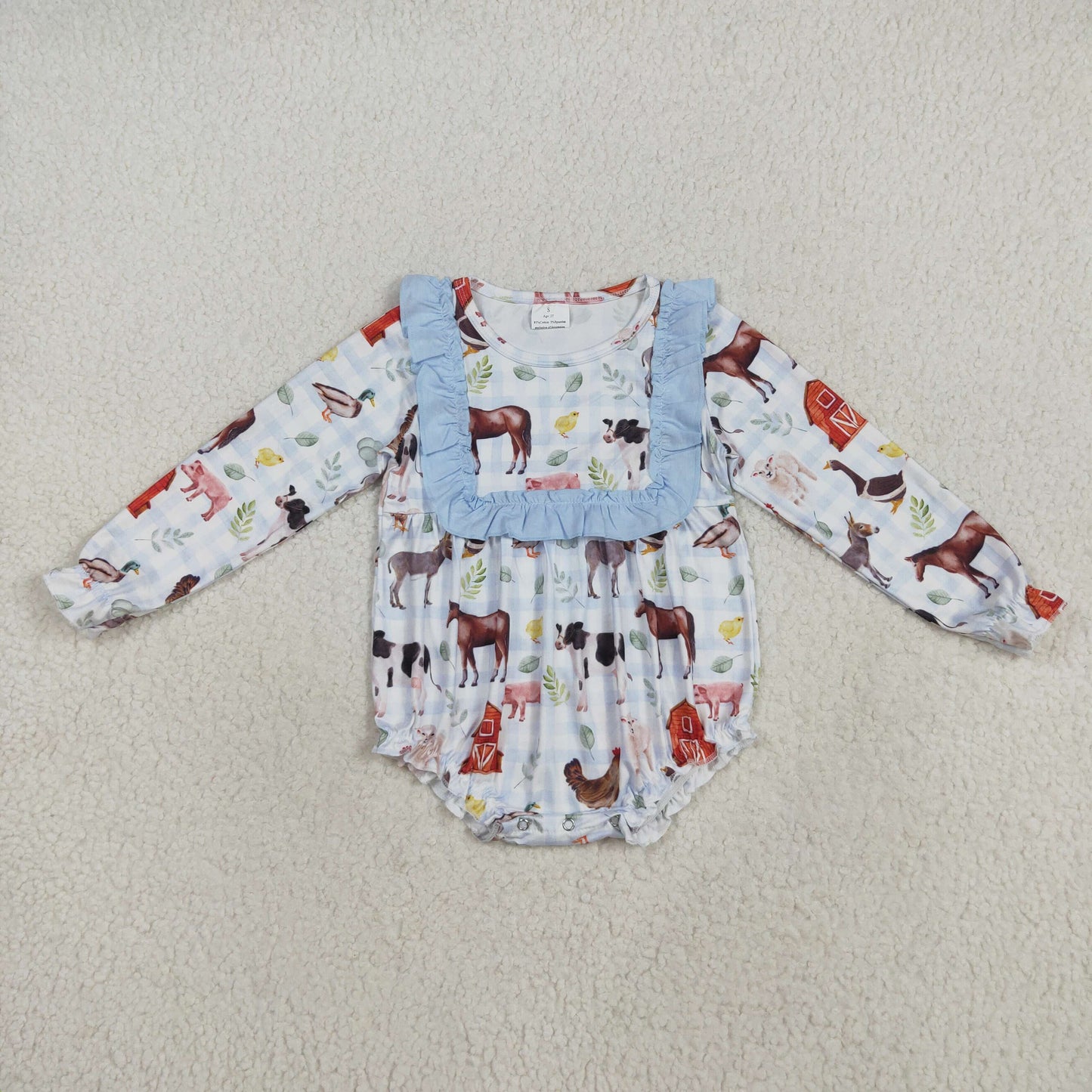 Toddle girls farm animal long sleeve outfit