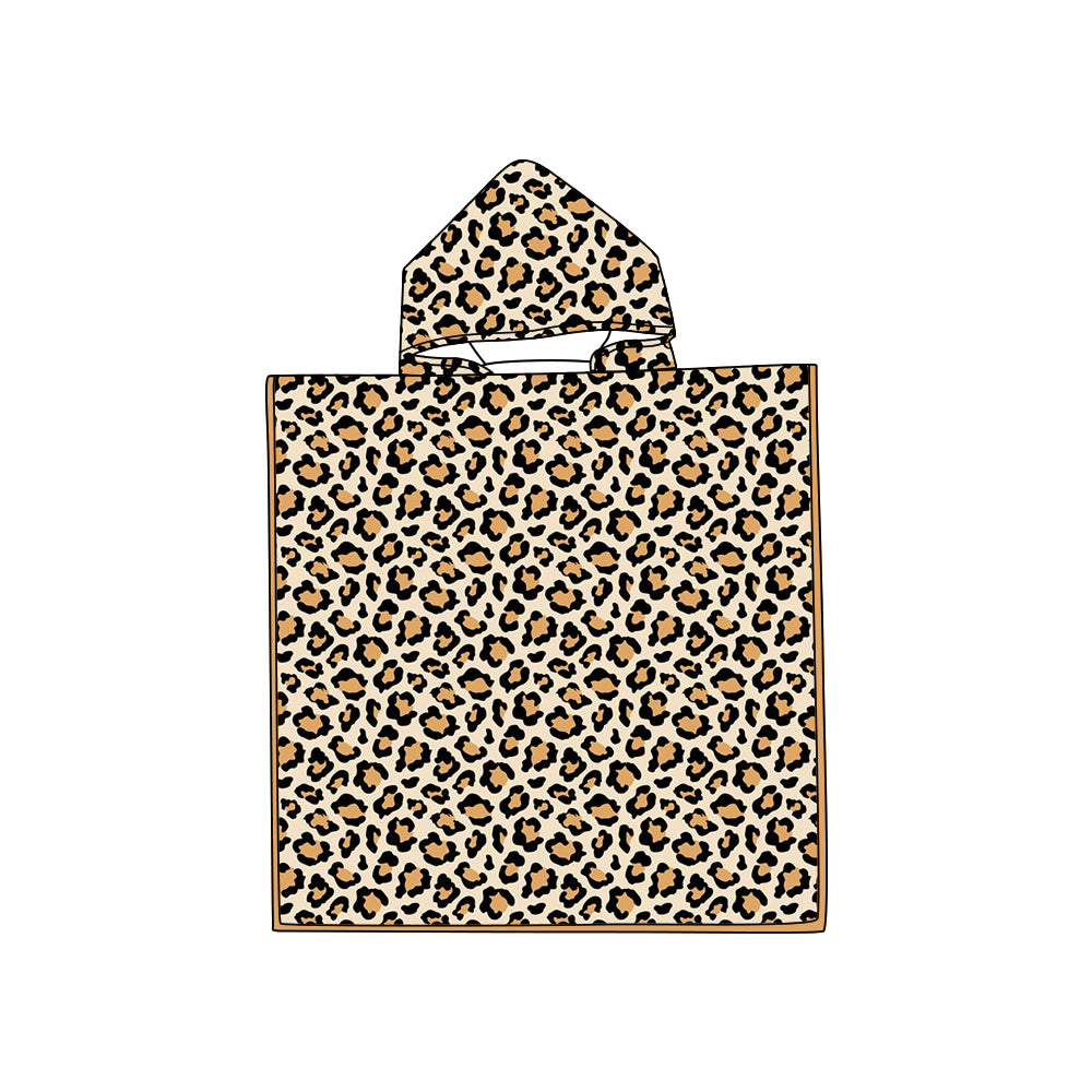 infant baby girls cheetah hooded towel