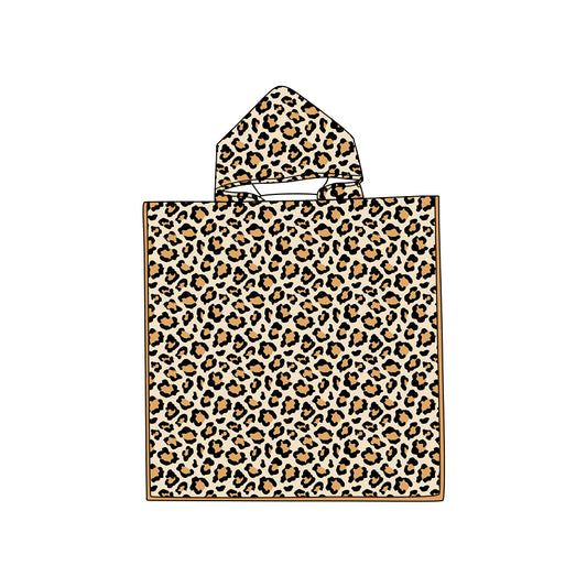 infant baby girls cheetah hooded towel