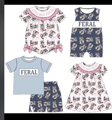 Toddle kids feral print design outfit
