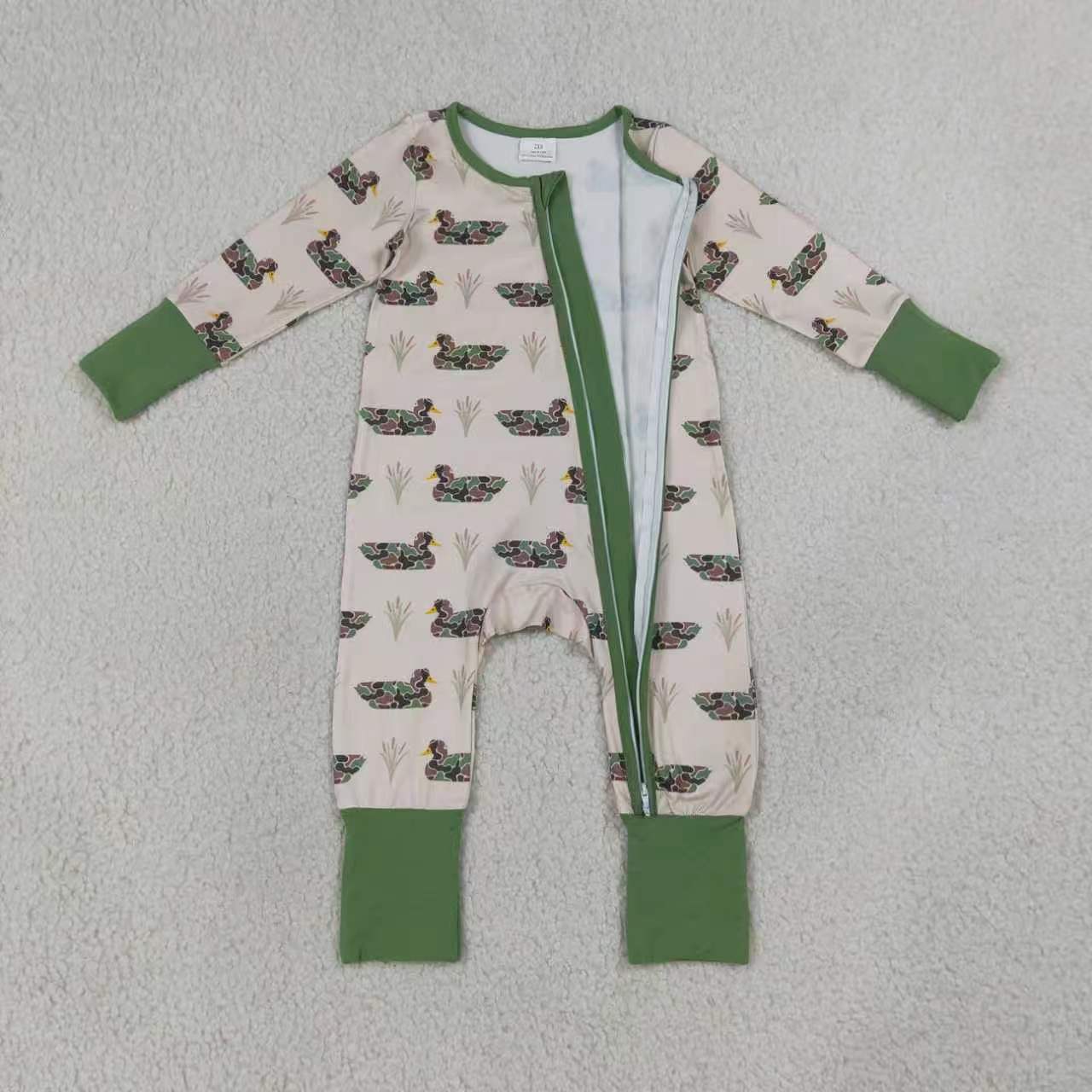 Camo duck long sleeve top matching pants boy outfit