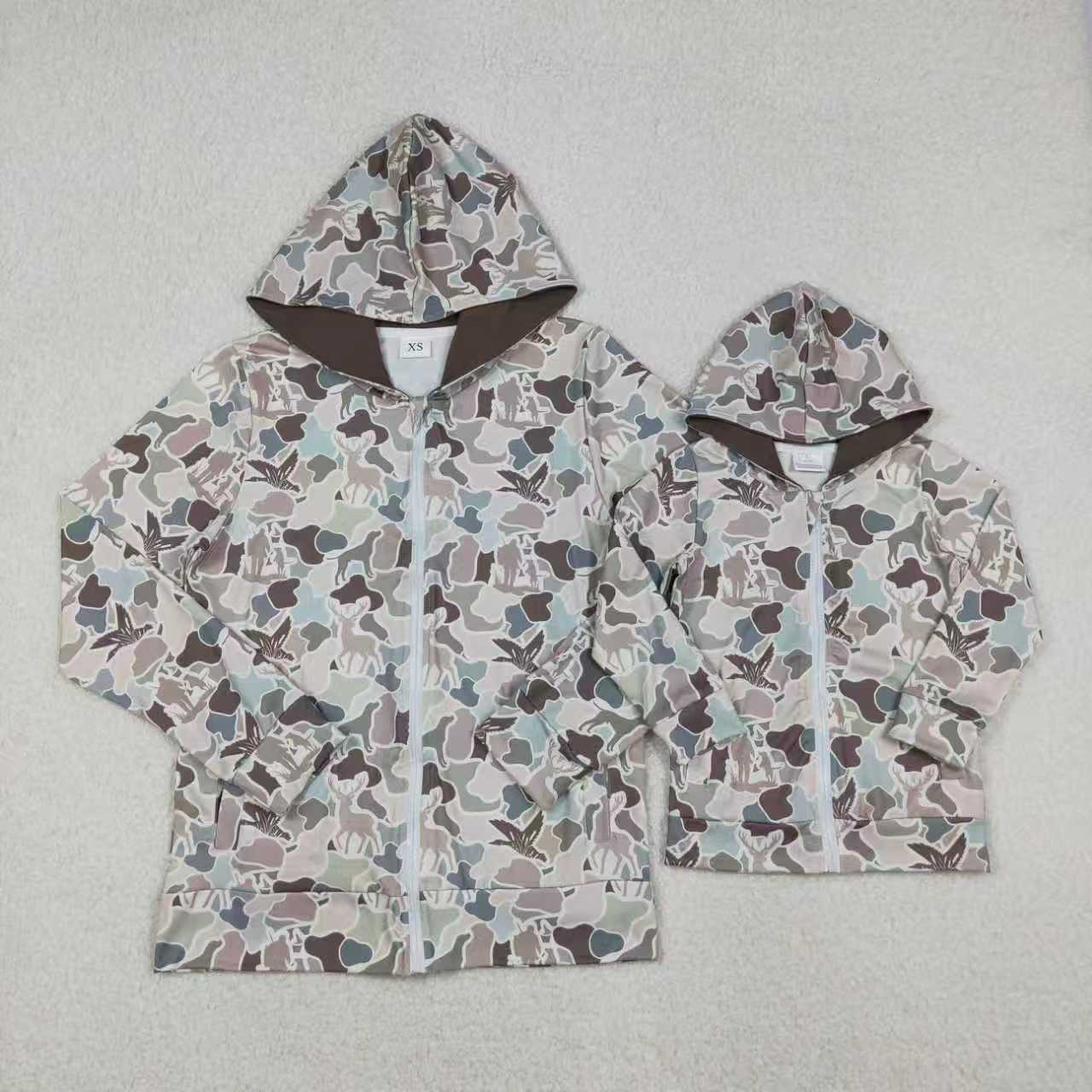 Mommy and me wholesale kids girls camo hoodie top