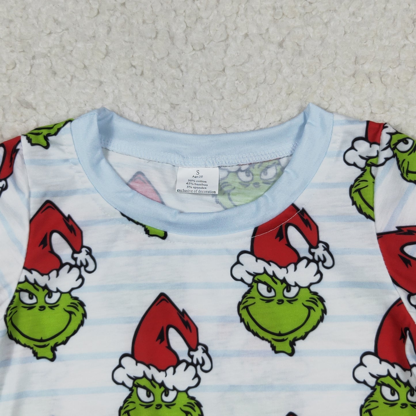 baby boy sibling matching outfit christmas green face long sleeve bamboo pajama set clothes