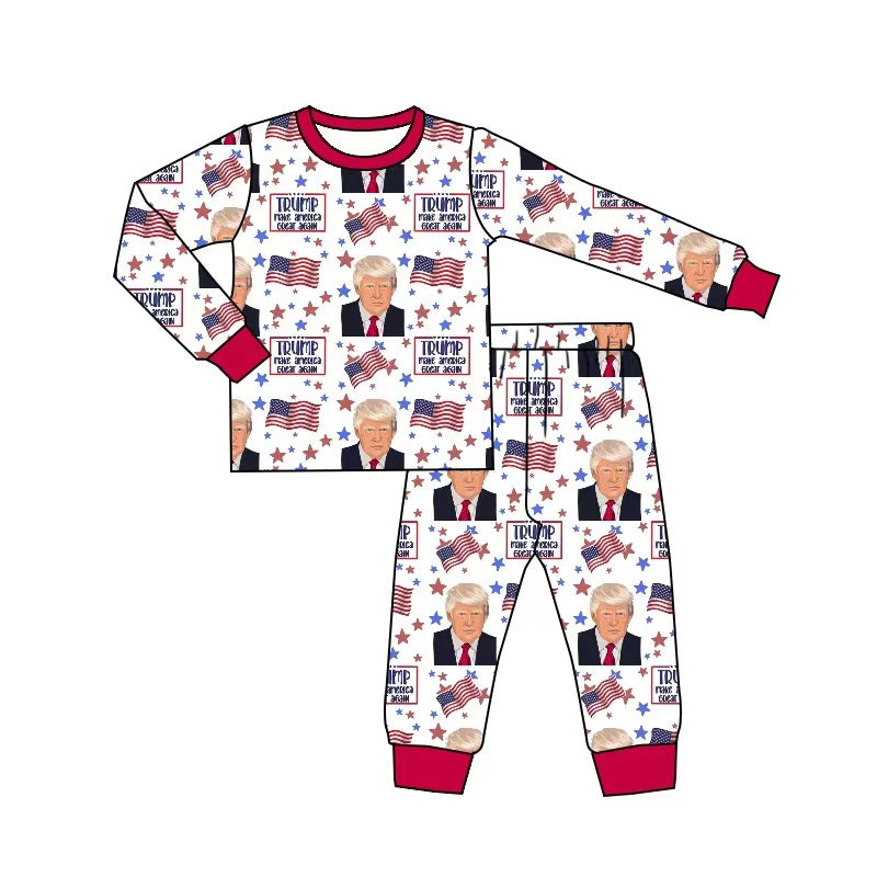 Boys long sleeve bamboo pajama outfit