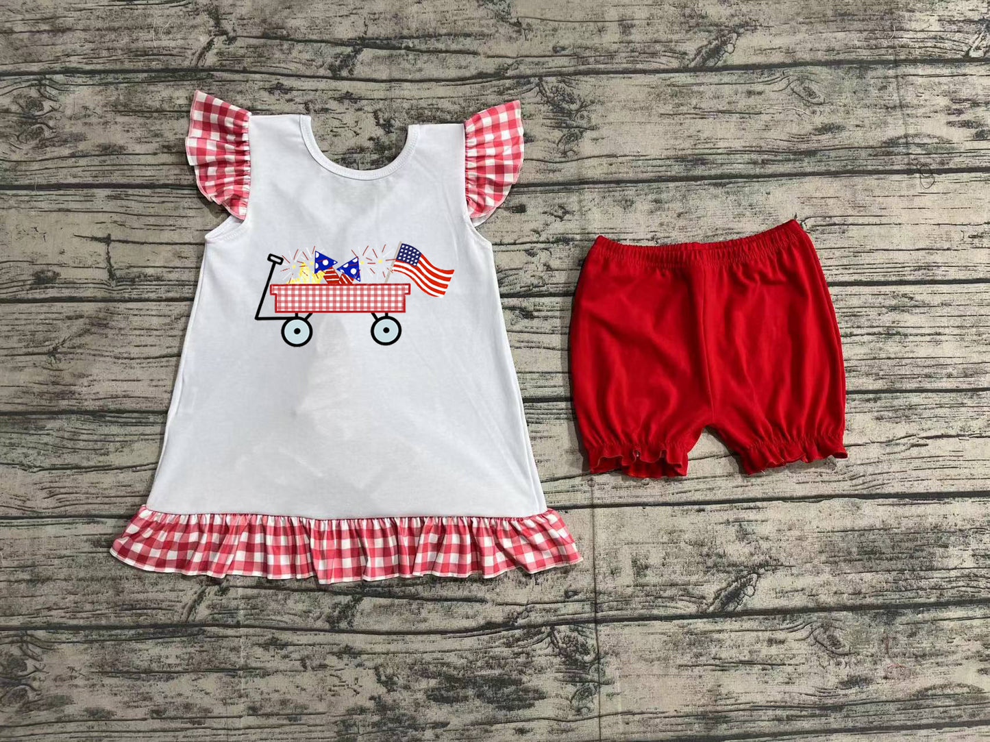 American flag girls clothing set preorder