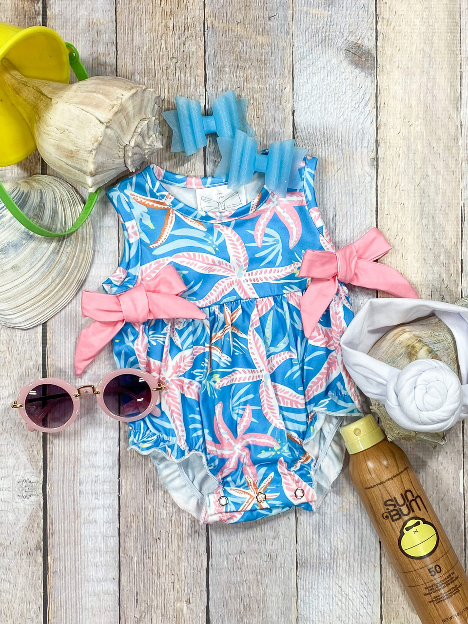toddle girls starfish one piece romper