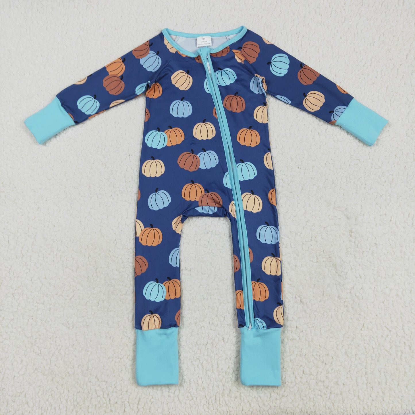 Toddle boy fall pumpkins long sleeve outfit