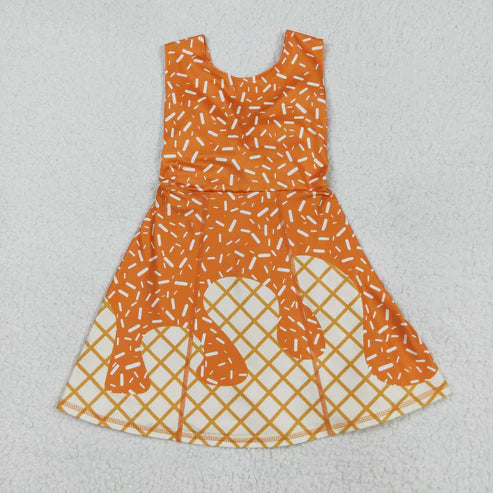 Baby girls orange active wear athletic summer yoga matching clothes