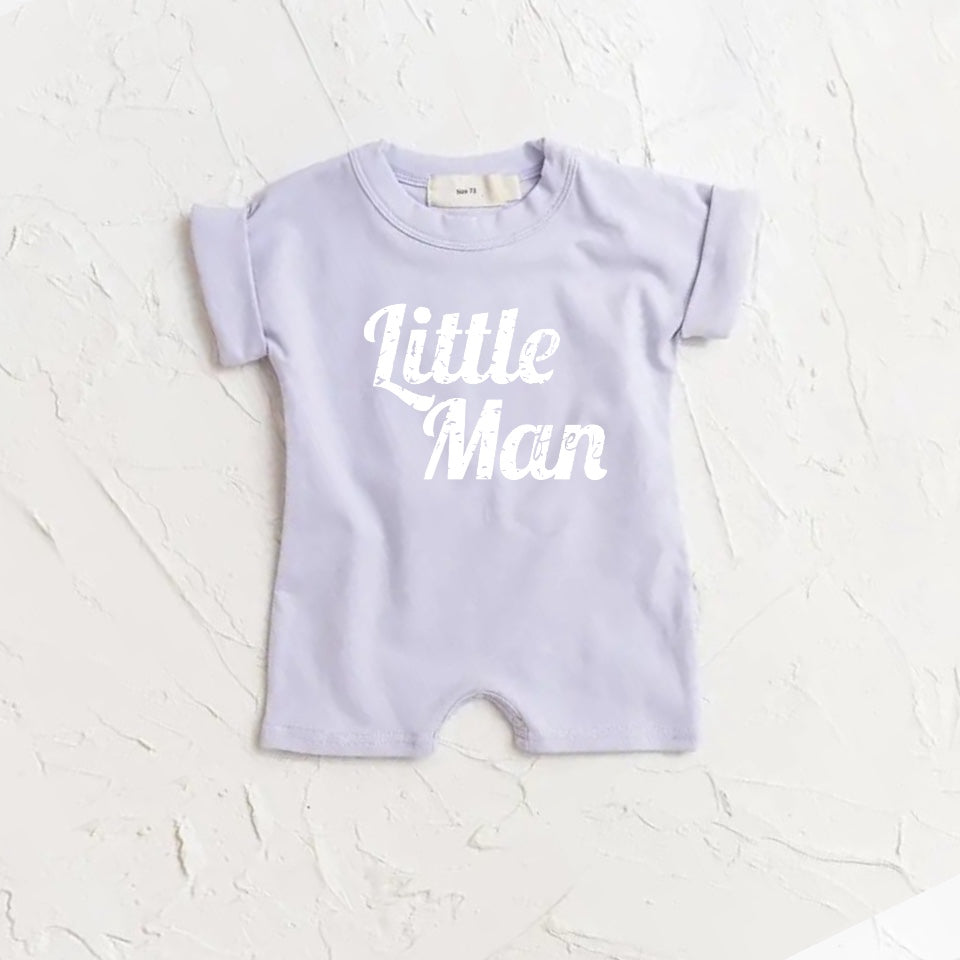 Little man kids short sleeve romper