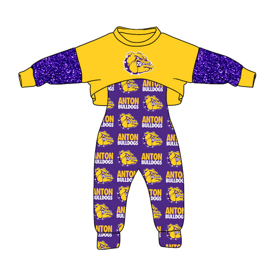 baby girl college team long sleeve top suspender pants outfit deadline Dec 4th