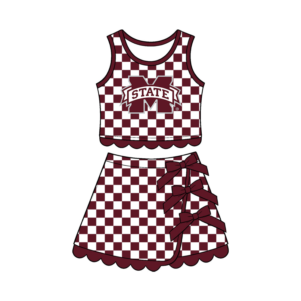 baby girls  sleeveless top matching skorts yoga clothing set