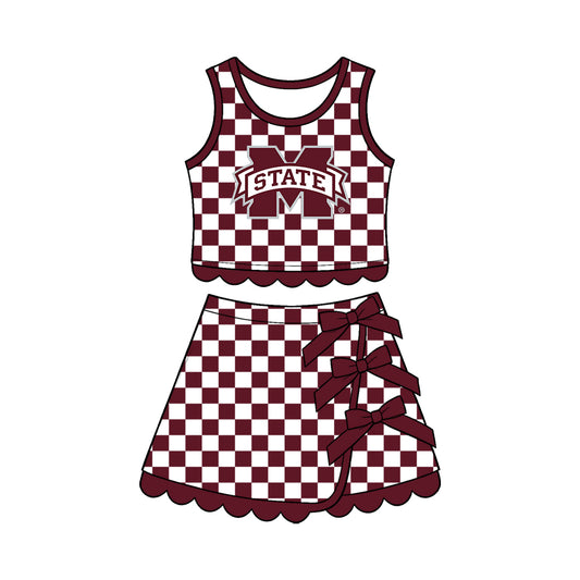 baby girls  sleeveless top matching skorts yoga clothing set