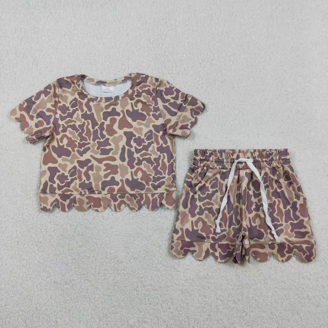 Camouflage print toddle girls summer outfit