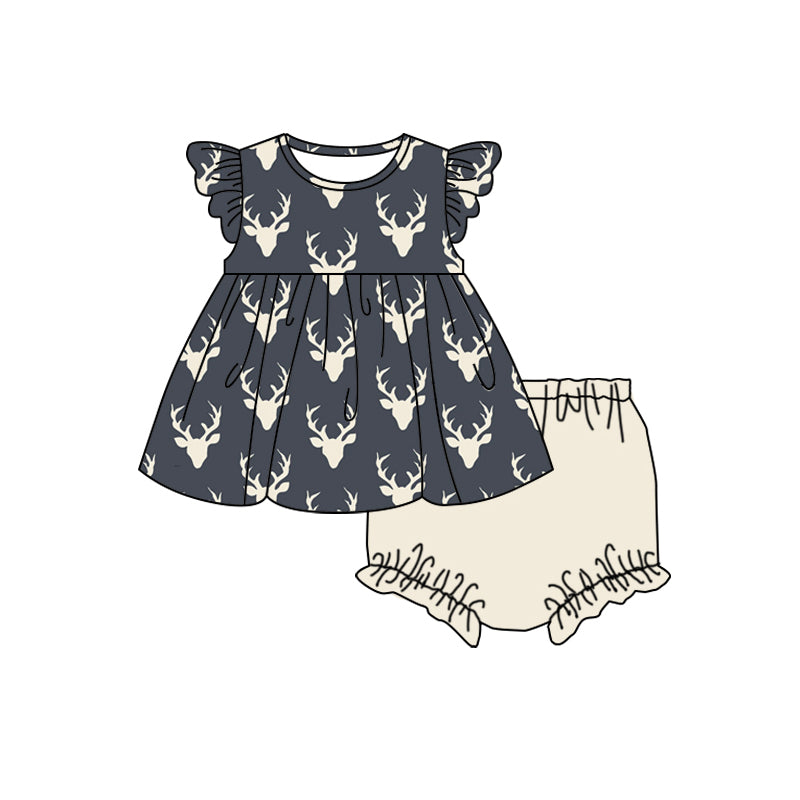 baby girl reindeer bummies set