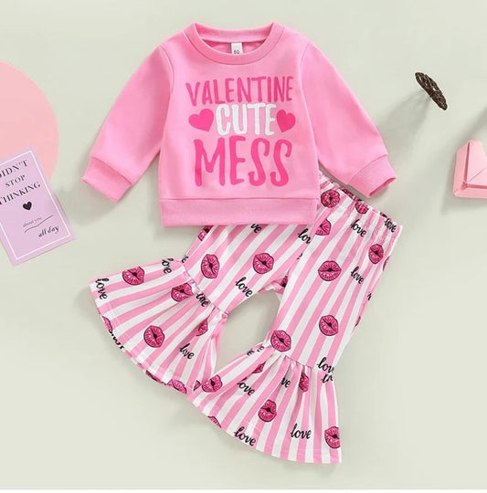 valentines day baby girls clothing set