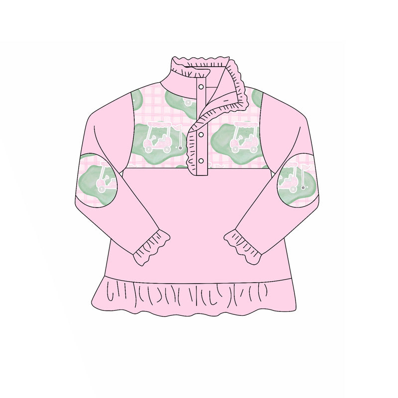 Golf design kids girls baby long sleeve pullover
