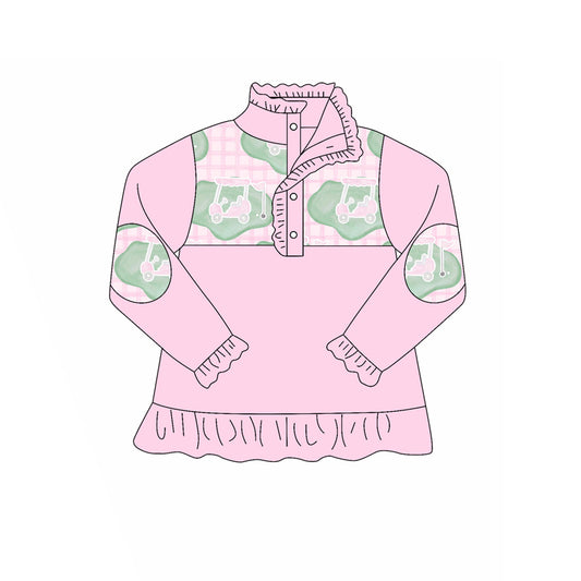 Golf design kids girls baby long sleeve pullover