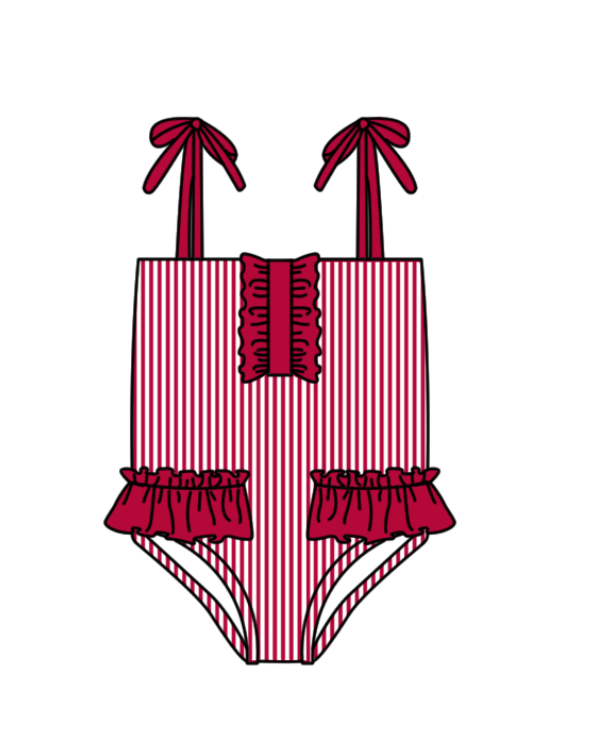 Girls one piece custom team design swimwear