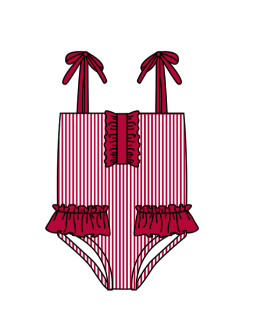 Girls one piece custom team design swimwear